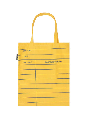 Cover of Library Card (Light Yellow) Tote Bag