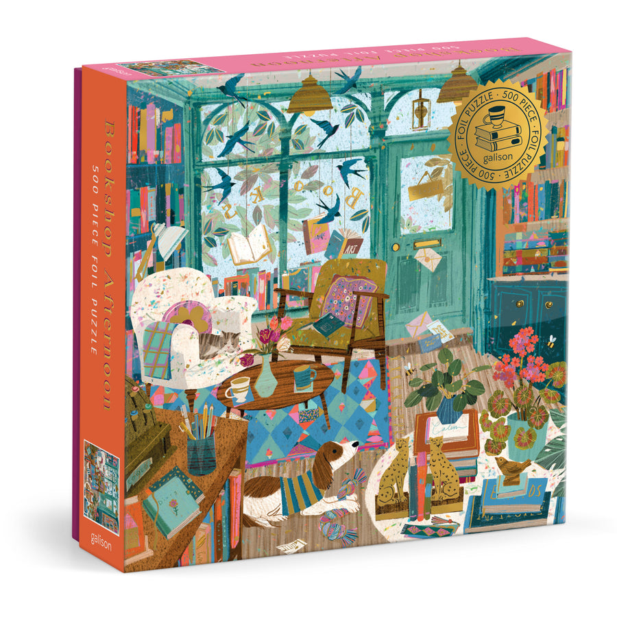 Cover of Bookshop Afternoon 500 Piece Foil Puzzle