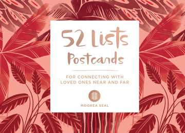 Cover of 52 Lists Postcards (52 unique postcards, 26 different backgrounds, 13 different prompts)