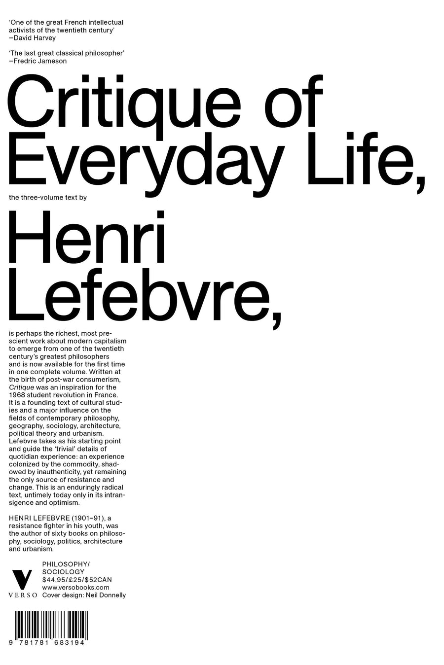 Cover of Critique of Everyday Life