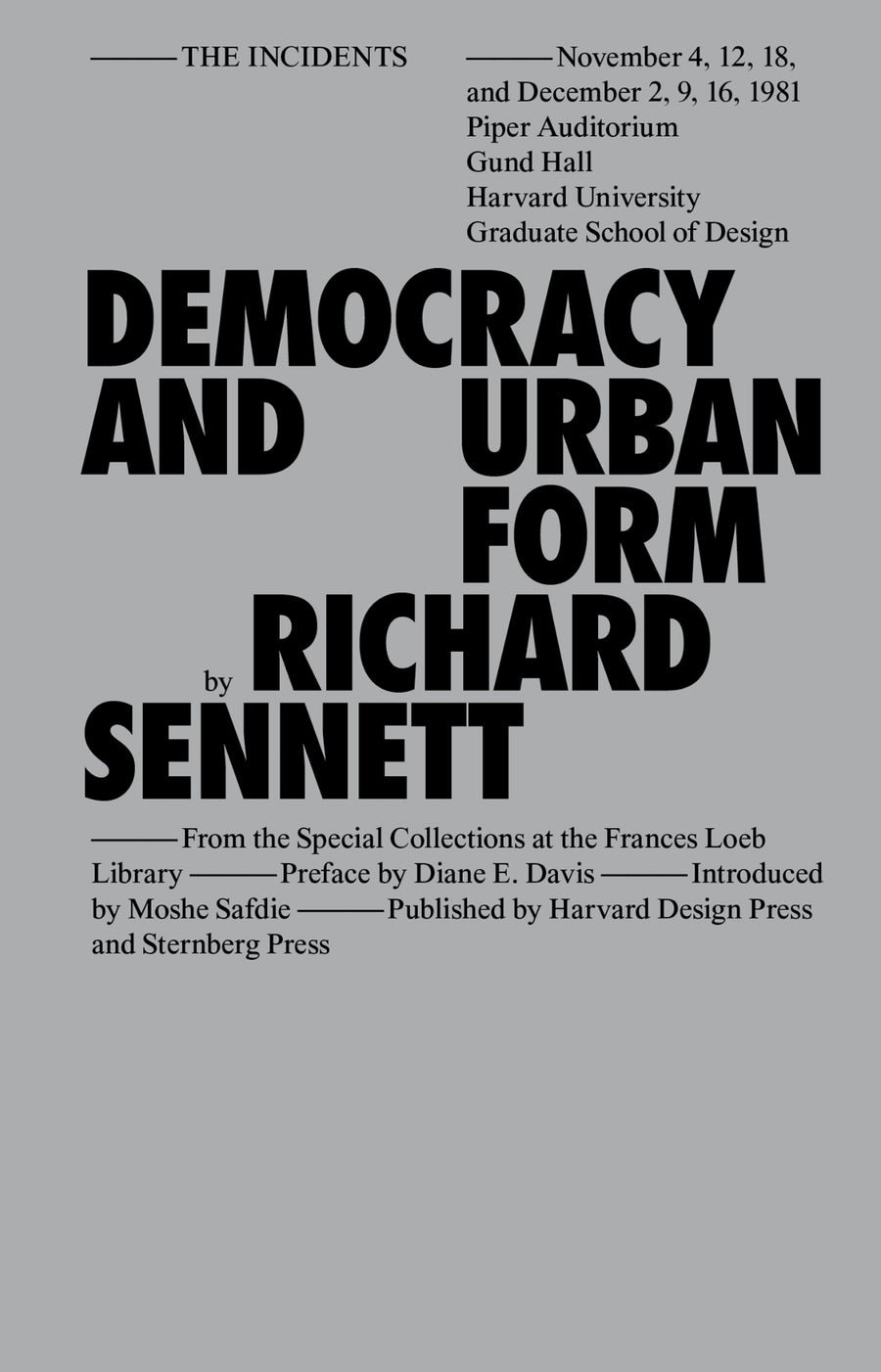 Cover of Democracy and Urban Form